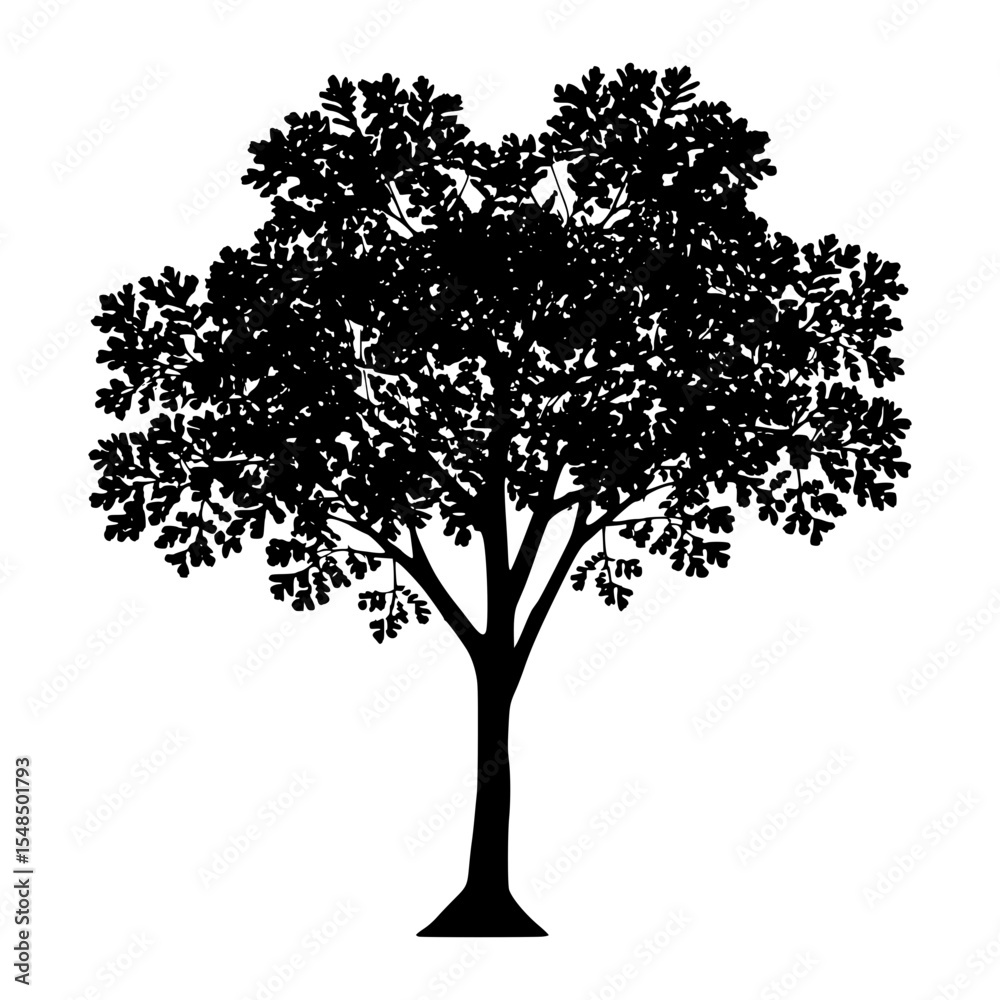 Obraz premium Silhouette Tree Vector Graphic