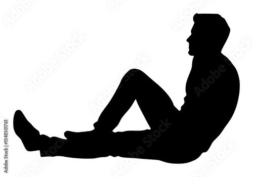 Silhouette Man Sitting Relaxed