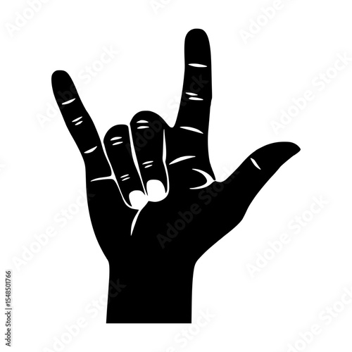 Silhouette Hand Sign - Rocker Gesture