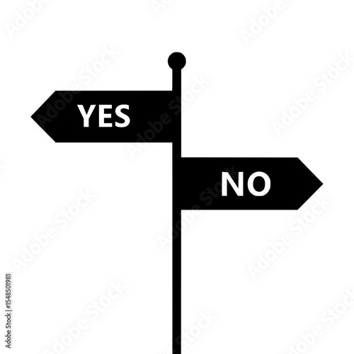 Directional Signs - Yes & No - Vector Illustration