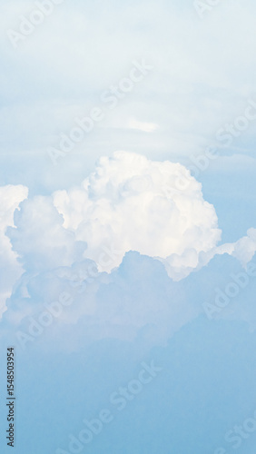 Serene Moment with Blue Sky and White Clouds