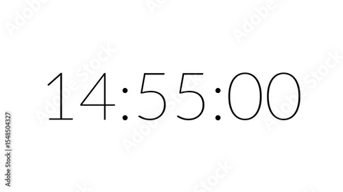 Modern countdown timer from 15 minute to 14 minute on white background suitable for presentations, productivity, educational content, and more
