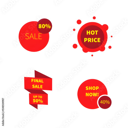 red sale banners offer best price, special offer, and 30% off promotions. Ideal for website, app, or marketing materials. 