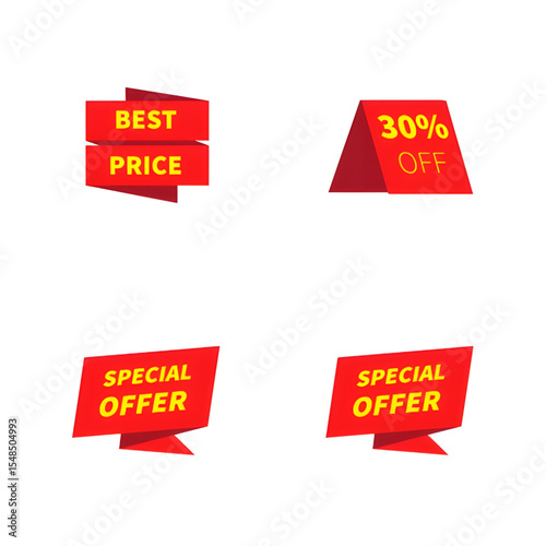 Sale Banner Collection Best Price Special Offer Discount Promotion Marketing Design Elements