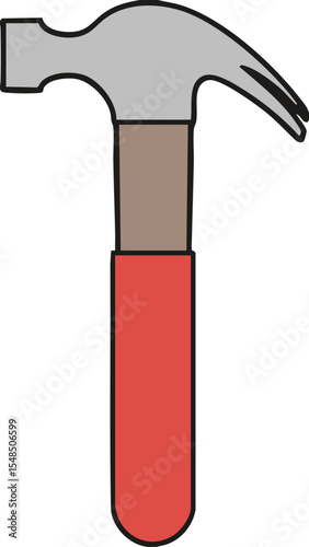 망치, 장도리 벡터 이미지
a hammer drawn with a vector image