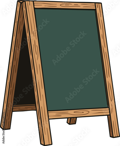 Wooden Frame Chalkboard Signboard Vector Illustration for Business Advertising and Display