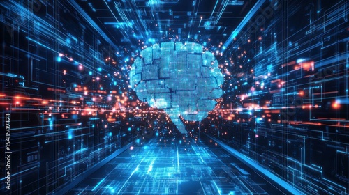 Digital brain network graphic