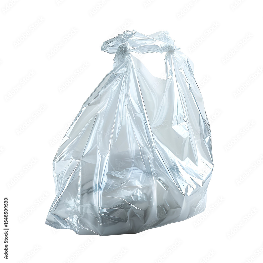 Obraz premium Transparent Plastic Bag on Black Background