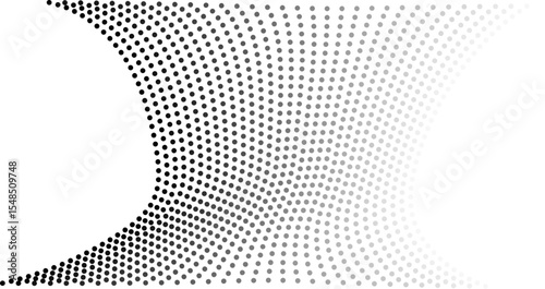 Stretched mesh formed by dots with gradient and transparency