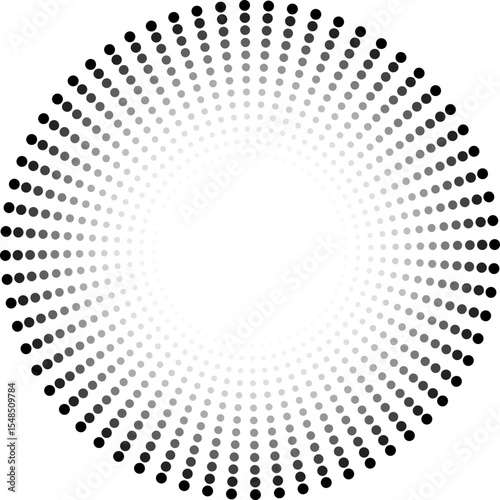 Circular mesh with gradient and transparency formed by points with a hollow circle inside