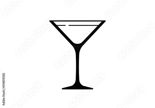 A simple line art depiction of a cocktail glass filled to a level indicated by a horizontal line