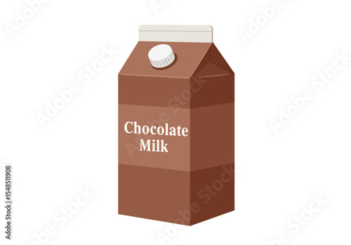 Brown carton of chocolate milk with a white cap and lid