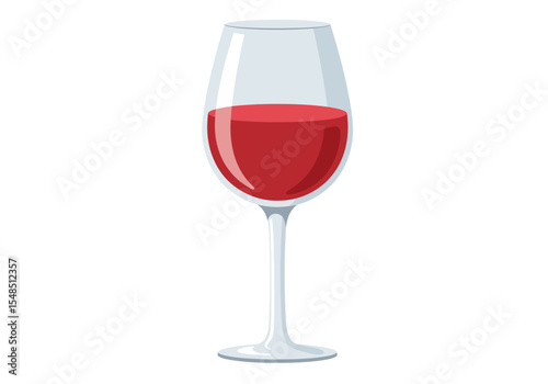 Red wine fills a transparent glass a simple elegant design against a white backdrop