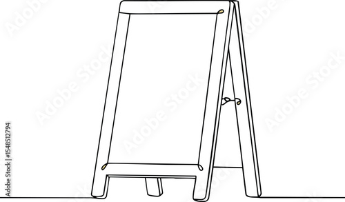 Standing sandwich board sign outline vector illustration for advertising and display purposes