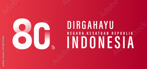 Translation : Happy Independence Day of Indonesia Vector Illustration. Suitable for Template Poster Banner Design.