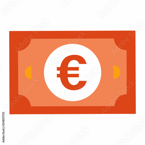 Stylized Euro Currency Note Illustration Representing European Economy Finance and Trade with a Clean and Modern Design Ideal for Financial and Economic Visualizations