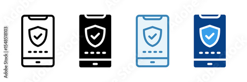 Social Media Security  Icon Set Multiple Style Collection