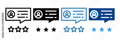 Social Media Testimonial  Icon Set Multiple Style Collection