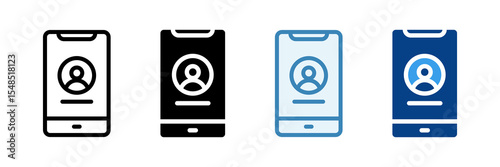 Social Media Login  Icon Set Multiple Style Collection