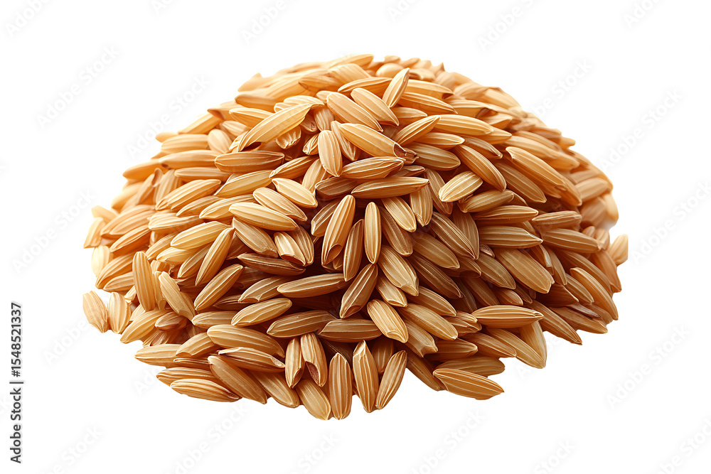 Obraz premium Pile of brown rice isolated on a transparent background