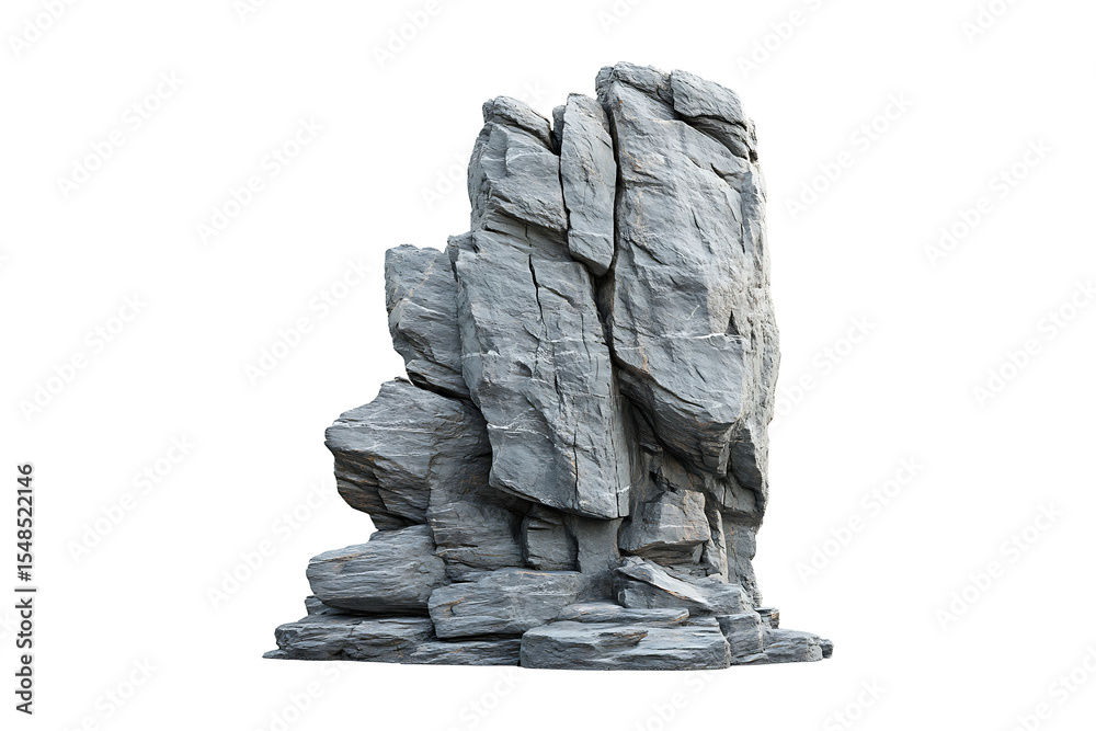 Obraz premium natural grey rock formation isolated on a transparent background