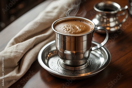 Filter Coffee - Indian Food is a rich, frothy delight brewed the traditional way—strong, smooth, and deeply flavorful, it's the perfect pick-me-up for any time of the day!