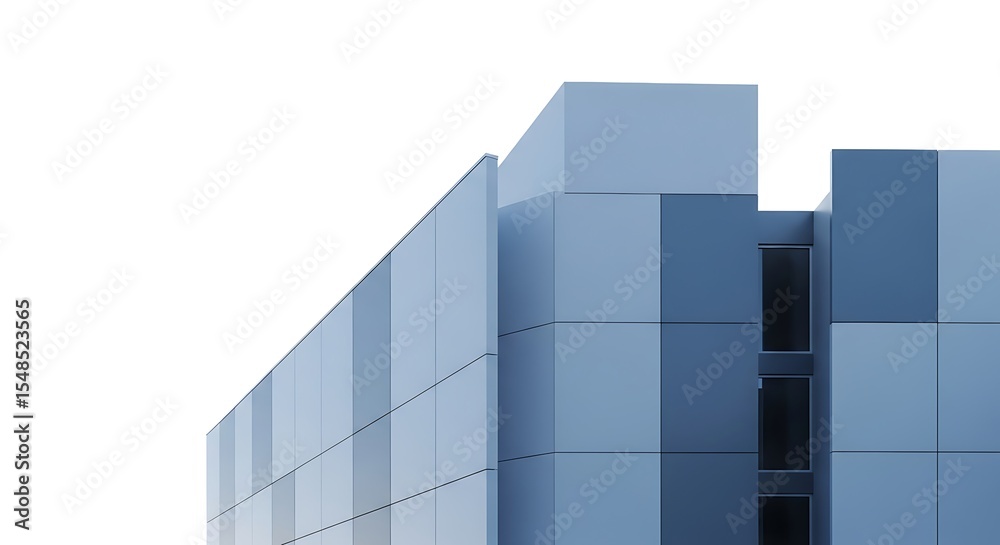 Obraz premium Modern architecture featuring a building facade with geometric patterns and clean lines