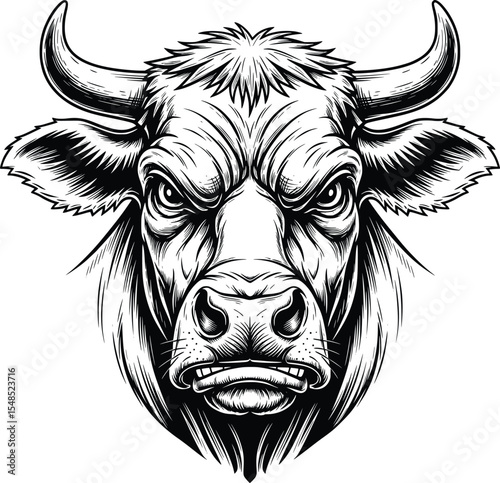 cow image line art style white background