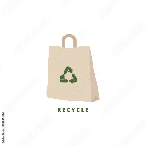 Recycle logo icon, Recycle logo with plastic bottle and  plastic bag. Recycle bag. World Environment day concept vector