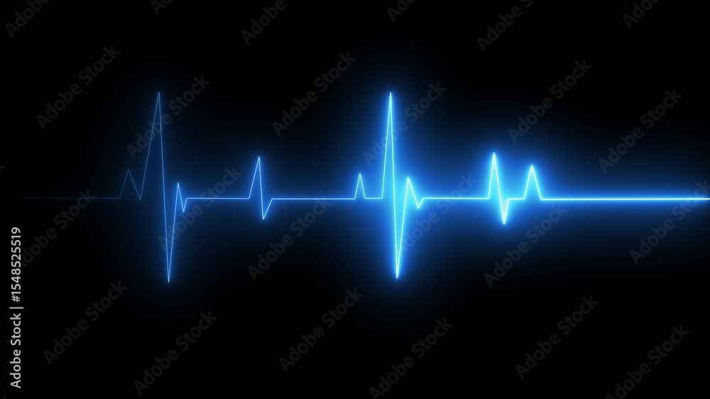Neon glowing Heartbeat line. glowing Pulse trace. ECG and Cardiac symbol. Neon digital heartbeat icon and plus image. abstract neon heartbeat signal icon Heartbeat on black background