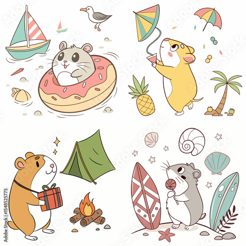 High-Quality hamsters Illustrations in Various Styles – SVG Bundle