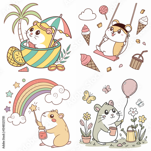 High-Quality hamsters Illustrations in Various Styles – SVG Bundle