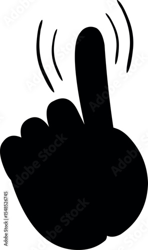 vector illustration black silhouette icon hand say no gesture