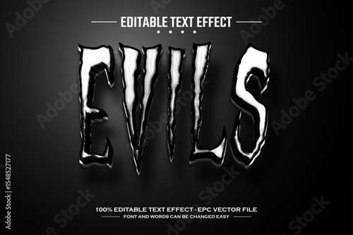 Evils 3D editable text effect template