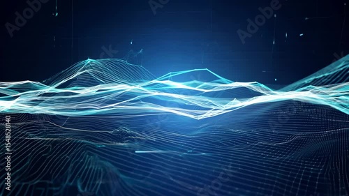 Abstract Digital Landscape:  Cybernetic Waves of Data and Light