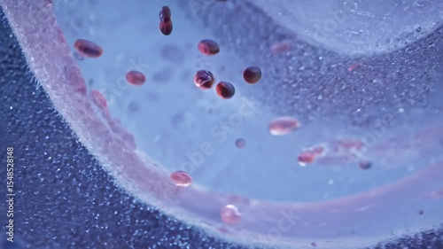 Microscopic Blood Cells in Motion: A Captivating Visual of Human Biology