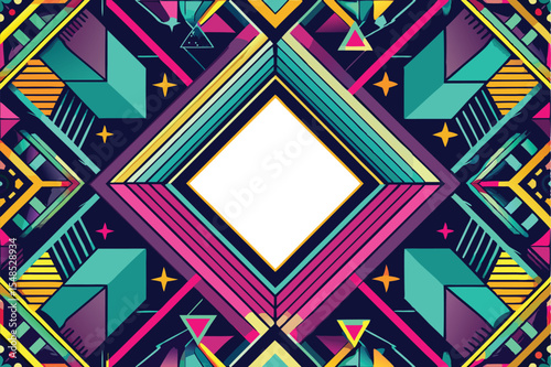 Vibrant Geometric Pattern with Bold Colors.