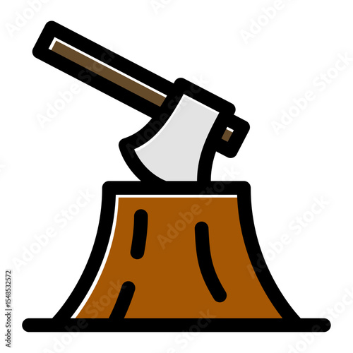 axe and stump icon