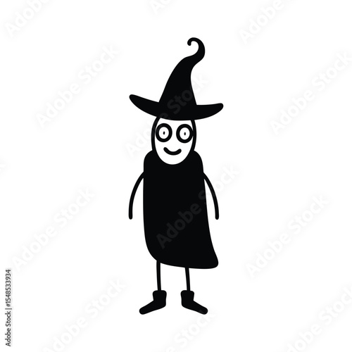 halloween witch with broom