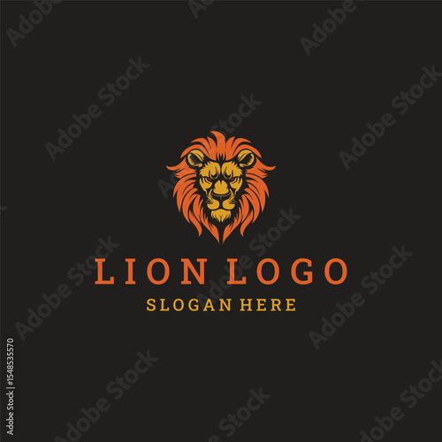 Lion logo vector icon illustration