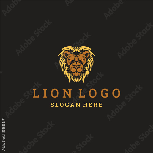 Lion logo vector icon illustration