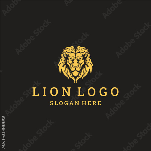 Lion logo vector icon illustration