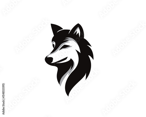 elegant head illustration wolf logo icon symbol design template illustration inspiration