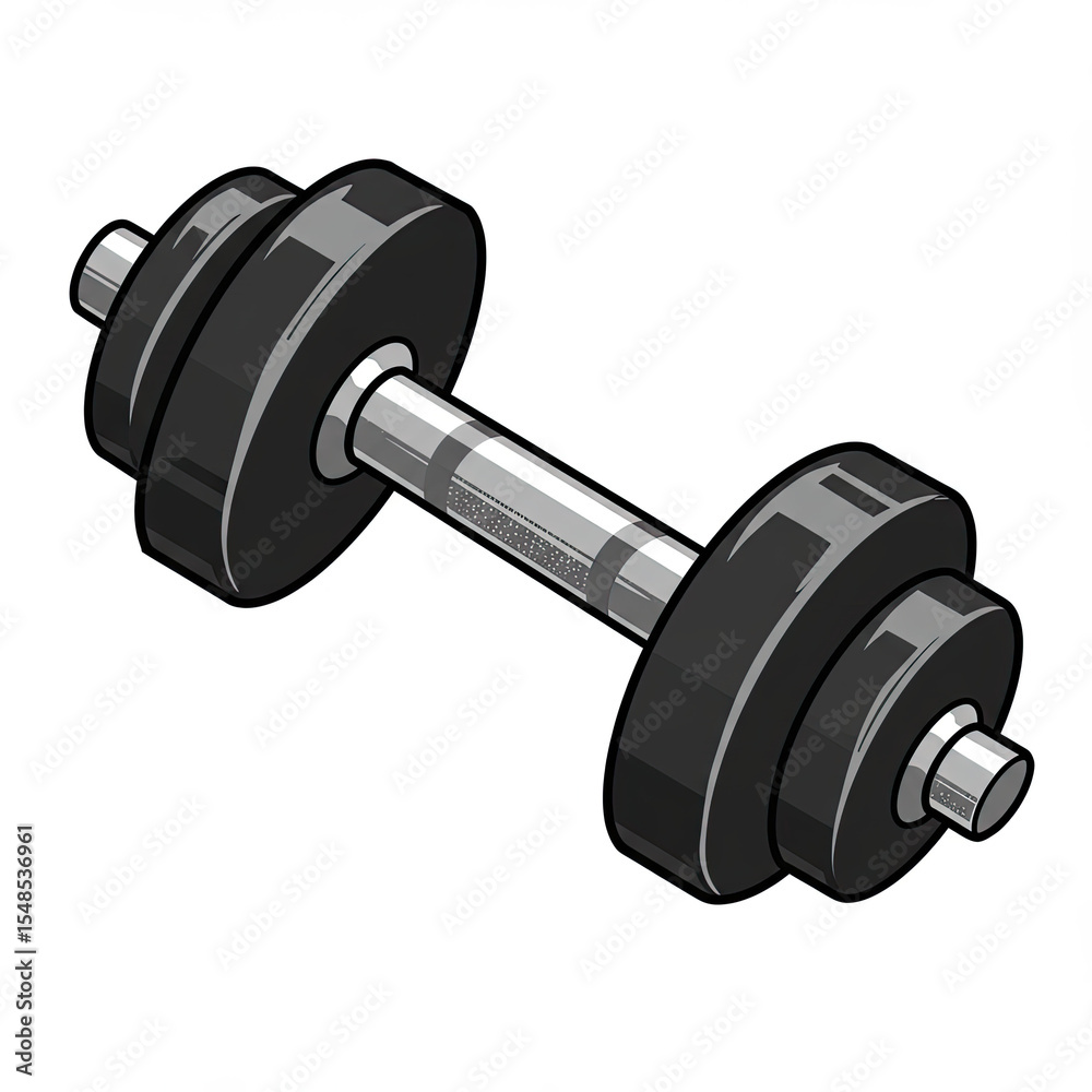 Naklejka premium Dumbbell Illustration Fitness and Exercise Equipment