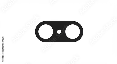 Sleek black dual lens camera cover subtly designed. AI Generated