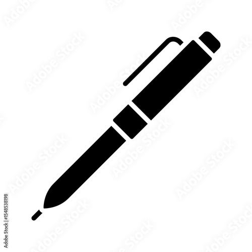 Pen icon in solid and stroke style. Flat illustration of vector icon on white background
