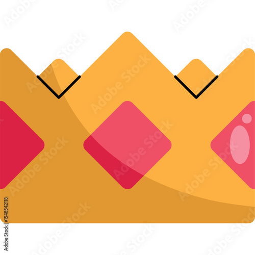 Flat Style Christmas Royal Crown Illustration