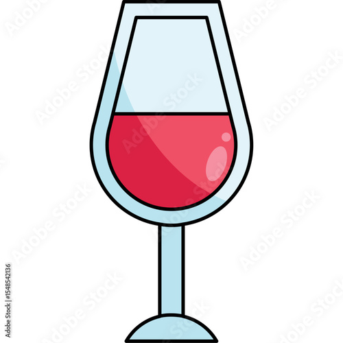 Flat Style Christmas Wine Cup Illustration