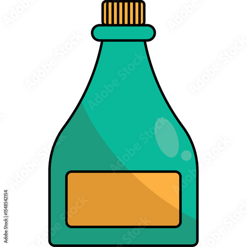 Flat Style Christmas Wine Bottle Illustration