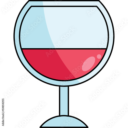 Flat Style Christmas Wine Cup Illustration